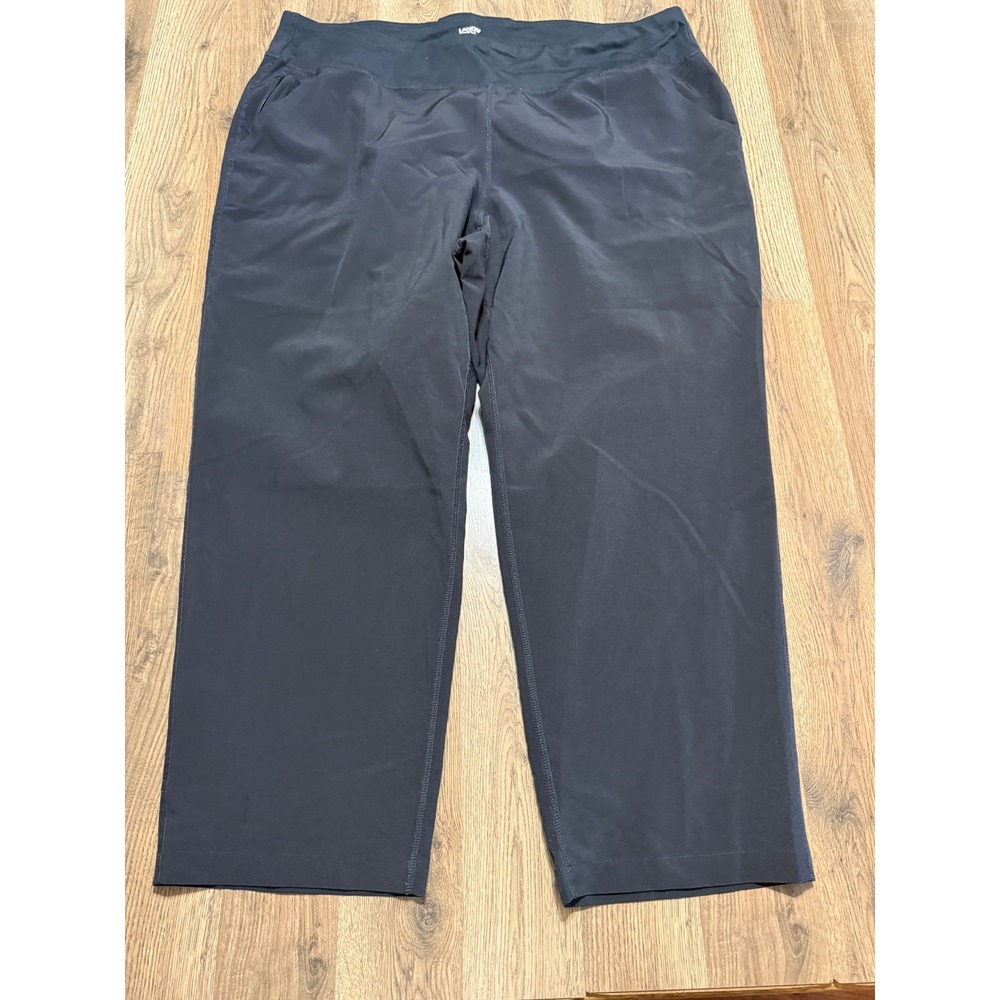 Lands' End Active Pants Women 2X Black Plus Size Stretch Straight Leg Excellent